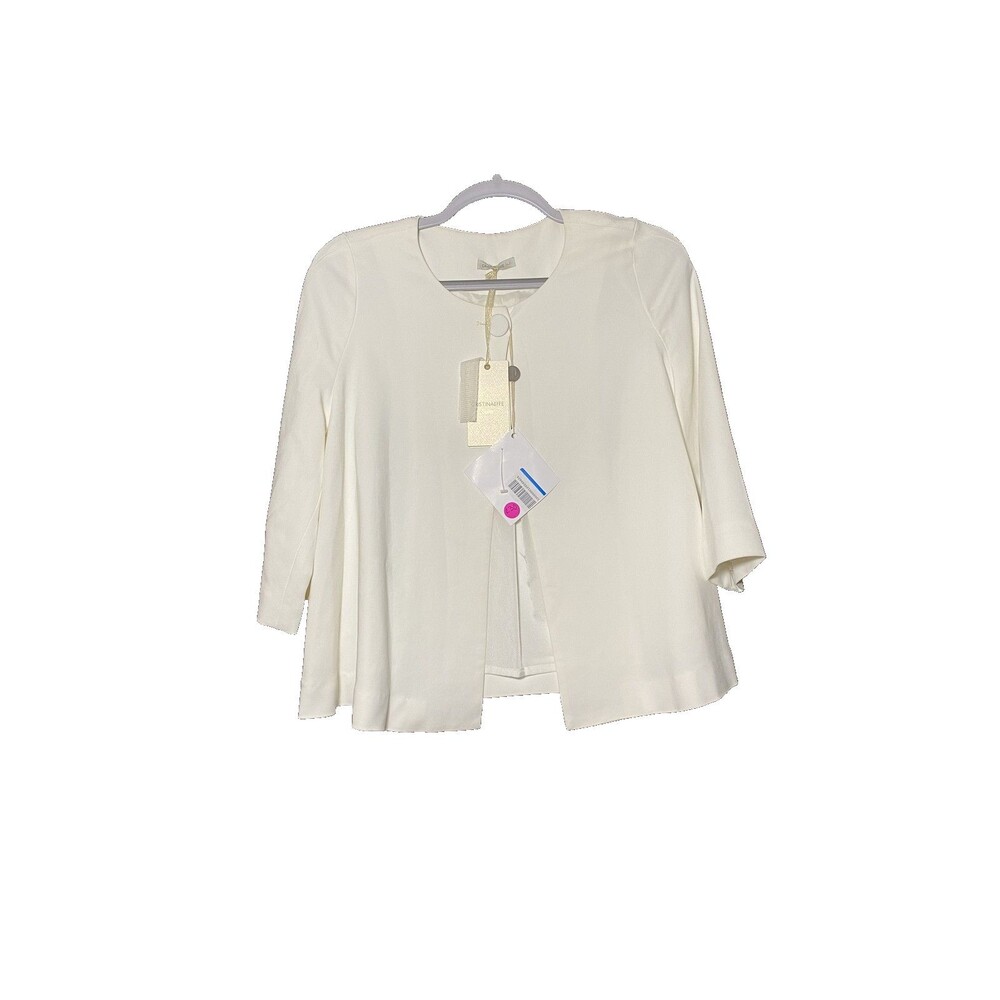 Cristinaeffe Women’s White 3/4 Sleeve Flared Jacket – Size 42 – NWT